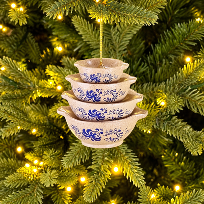 🌲Miniature Cinderella Bowl Stack Ornament - Retro Kitchen Christmas Decor