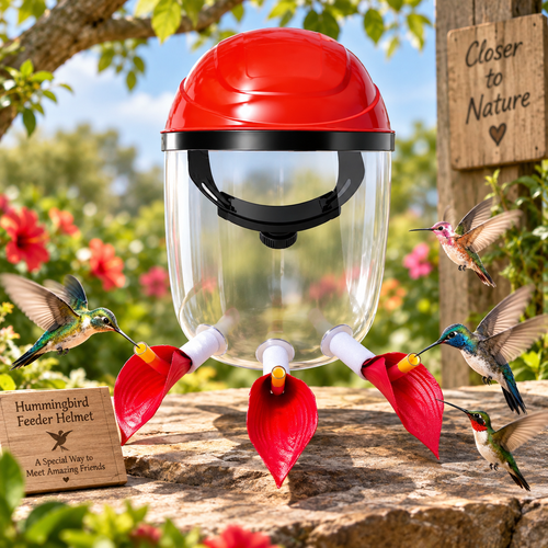 Hummingbird Feeder Helmet - Wearable Hummingbird Feeder Hat
