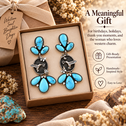 💙Handcrafted Golden Hills Hummingbird Garden Earrings - Only 7 Left