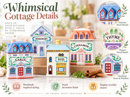 Handcrafted Dollhouse Miniature Spice Village Jar Set