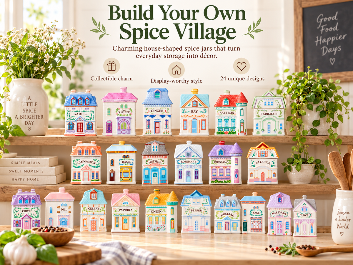 Handcrafted Dollhouse Miniature Spice Village Jar Set