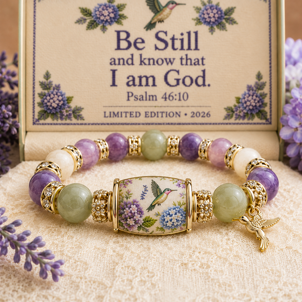 💜Hummingbird Garden Faith Bracelet 🌸 | 2026 Limited Edition Bracelet - With Gift Box