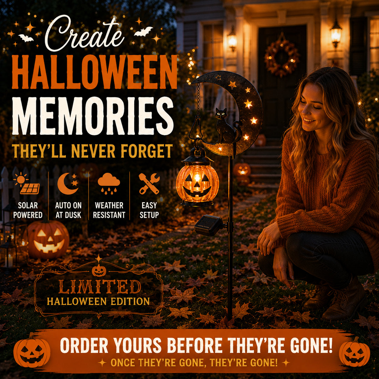 🎃 Pumpkin Moon Garden Stake Light (📦Buy 2 Free Shipping)