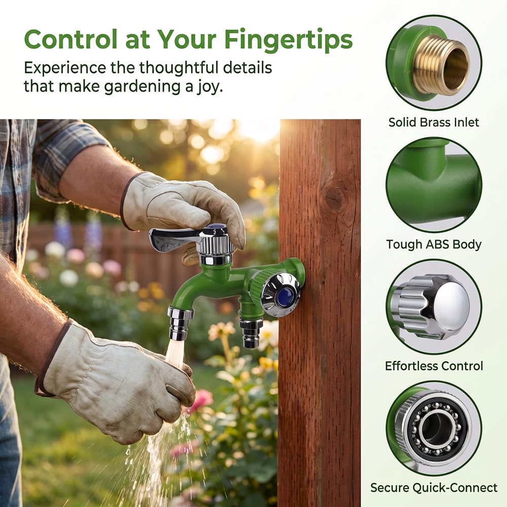 Multi-Functional Dual Outlet Water Faucet for Kitchen, Bathroom & Garden