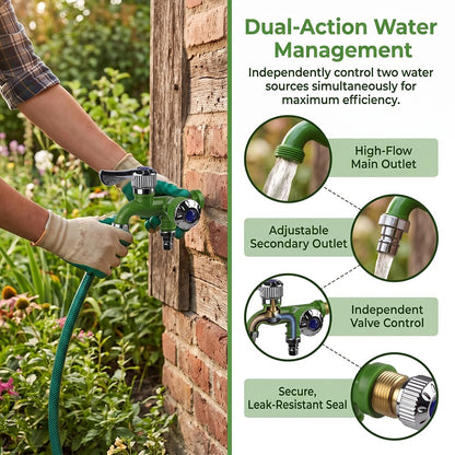 Multi-Functional Dual Outlet Water Faucet for Kitchen, Bathroom & Garden