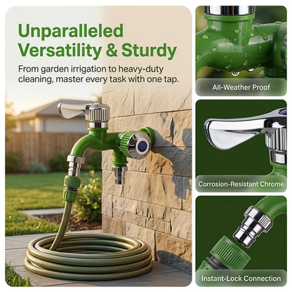 Multi-Functional Dual Outlet Water Faucet for Kitchen, Bathroom & Garden