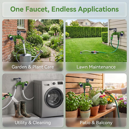 Multi-Functional Dual Outlet Water Faucet for Kitchen, Bathroom & Garden