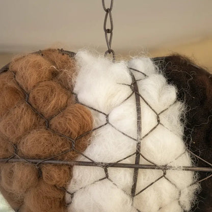 Handmade Alpaca Fiber Bird Nesting Heart - Eco Friendly Garden Ornament