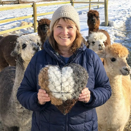 Handmade Alpaca Fiber Bird Nesting Heart - Eco Friendly Garden Ornament