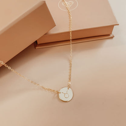 Star Sign Necklace • Medium Double Hole Pendant Necklace