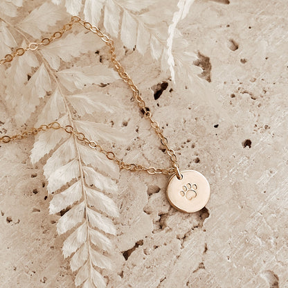 Paw Print Symbol Small Pendant Necklace