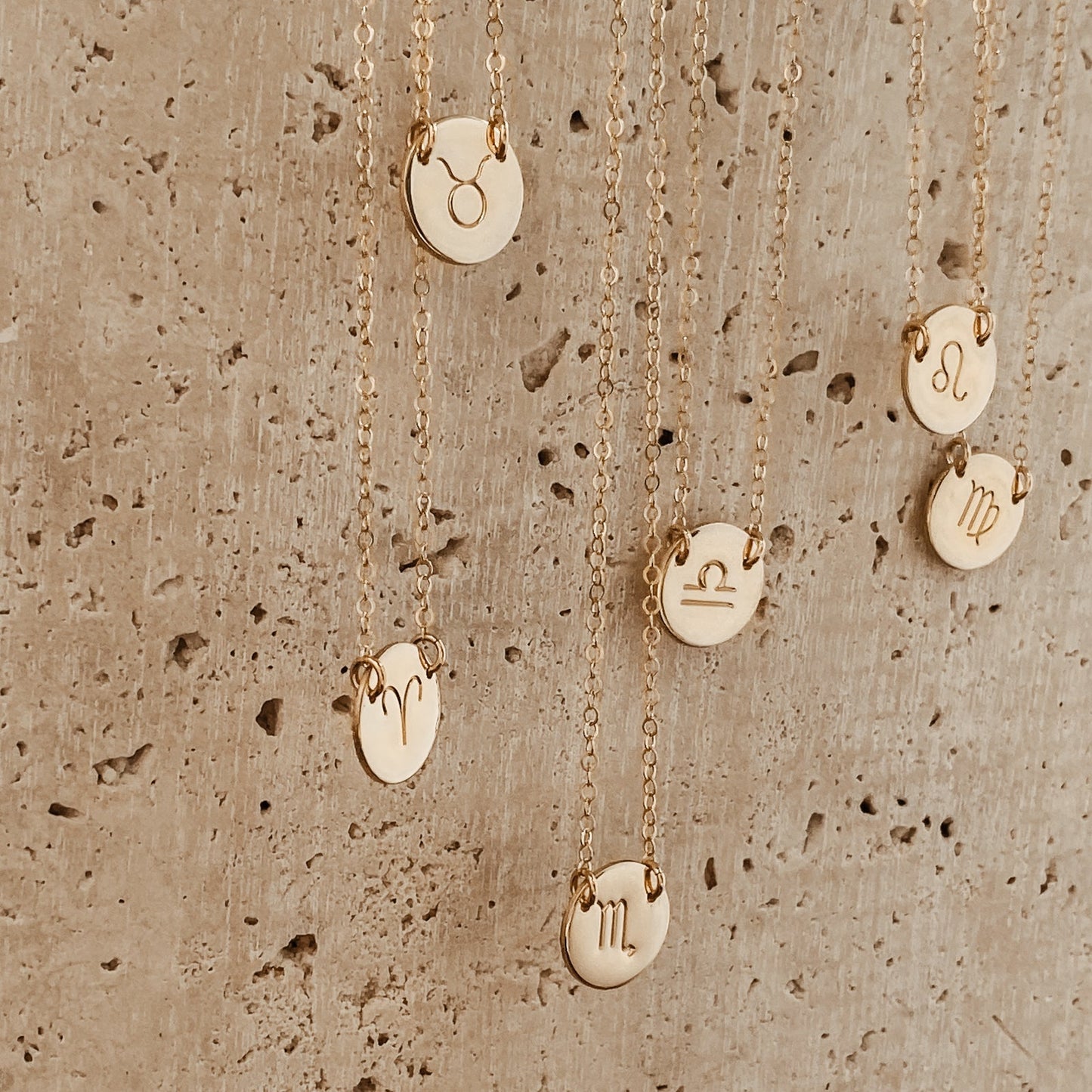 Star Sign Necklace • Medium Double Hole Pendant Necklace