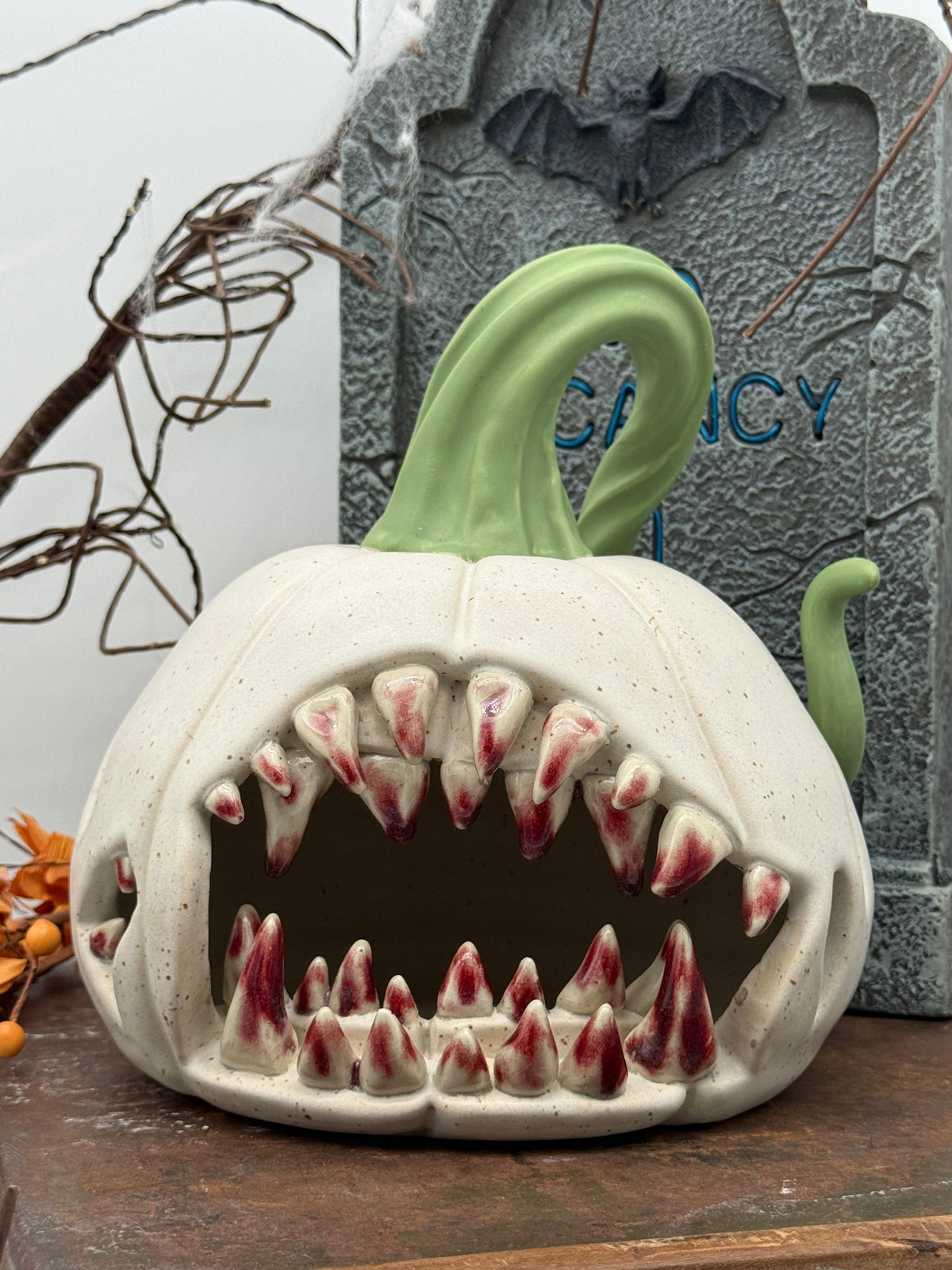 🎃 Handmade Monster Pumpkin Ceramic Decor - Limited Edition