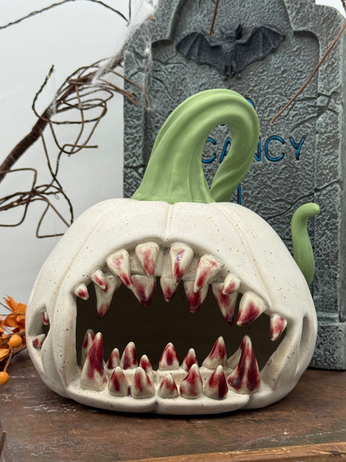 🎃 Handmade Monster Pumpkin Ceramic Decor - Limited Edition