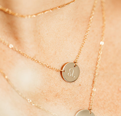 Star Sign Necklace • Medium Double Hole Pendant Necklace
