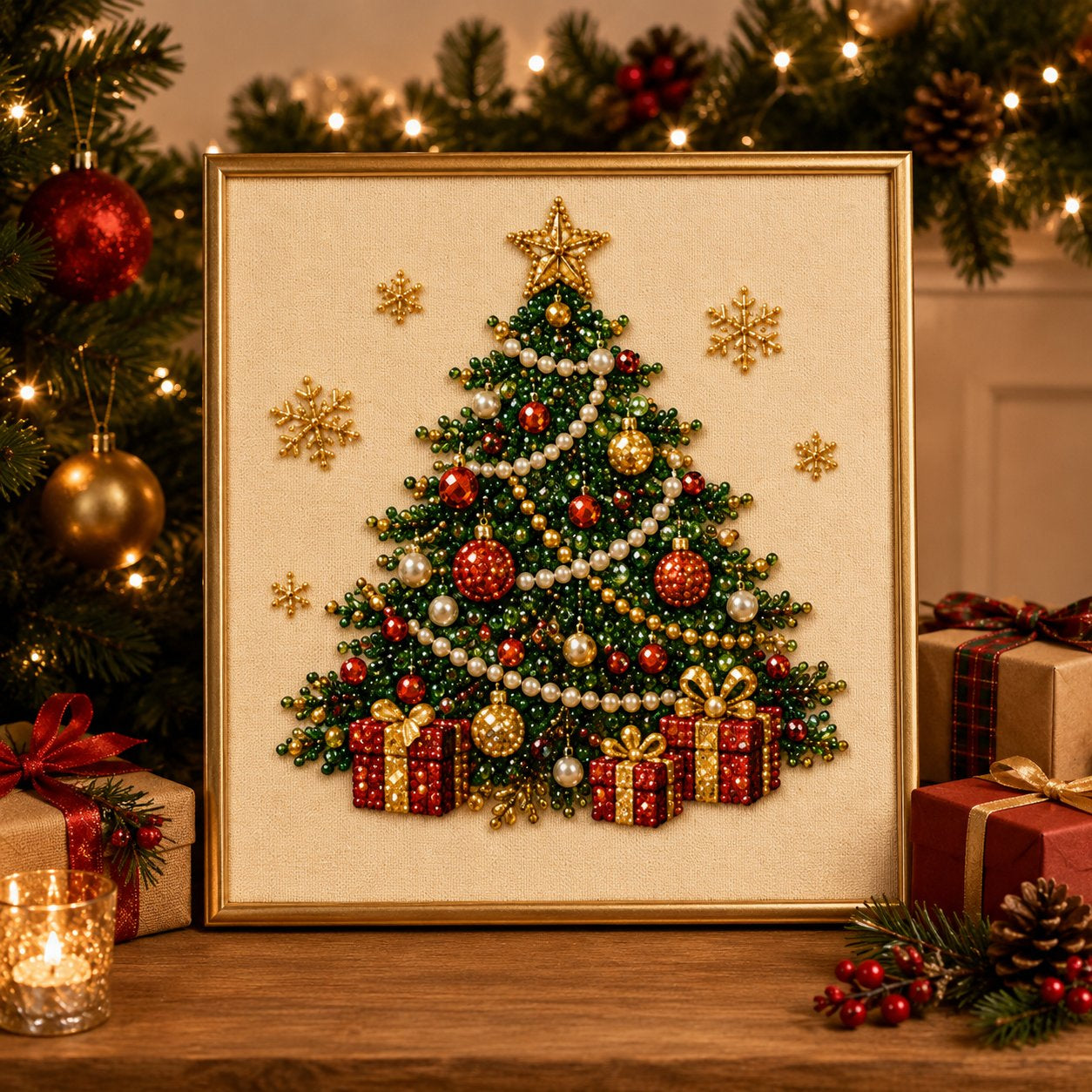 🎄 DIY Christmas Pearl Diamond Painting Art Kit With Frame (📦Buy 2 Free Shipping)