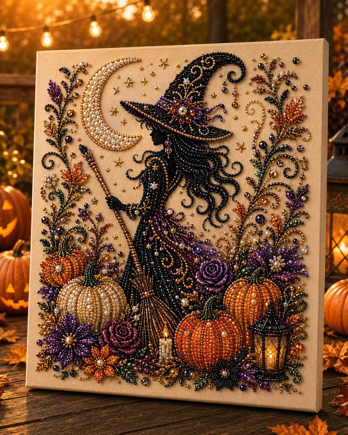 👻✨ Halloween Pearl Art DIY Kit With Frame – Turn Tiny Pearls into Spooky-Cute Magic (📦Buy 2 Free Shipping)