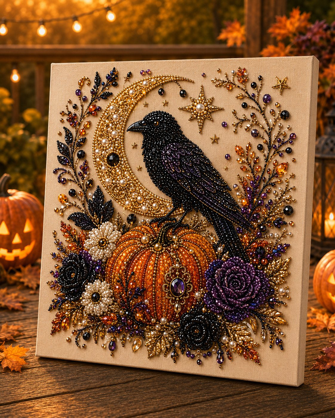 👻✨ Halloween Pearl Art DIY Kit With Frame – Turn Tiny Pearls into Spooky-Cute Magic (📦Buy 2 Free Shipping)