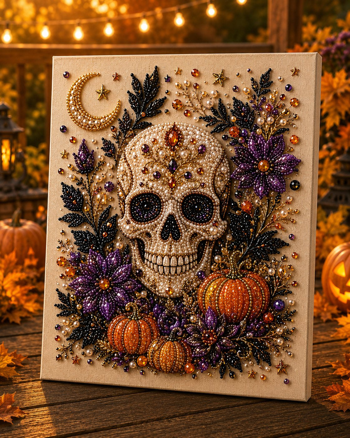 👻✨ Halloween Pearl Art DIY Kit With Frame – Turn Tiny Pearls into Spooky-Cute Magic (📦Buy 2 Free Shipping)