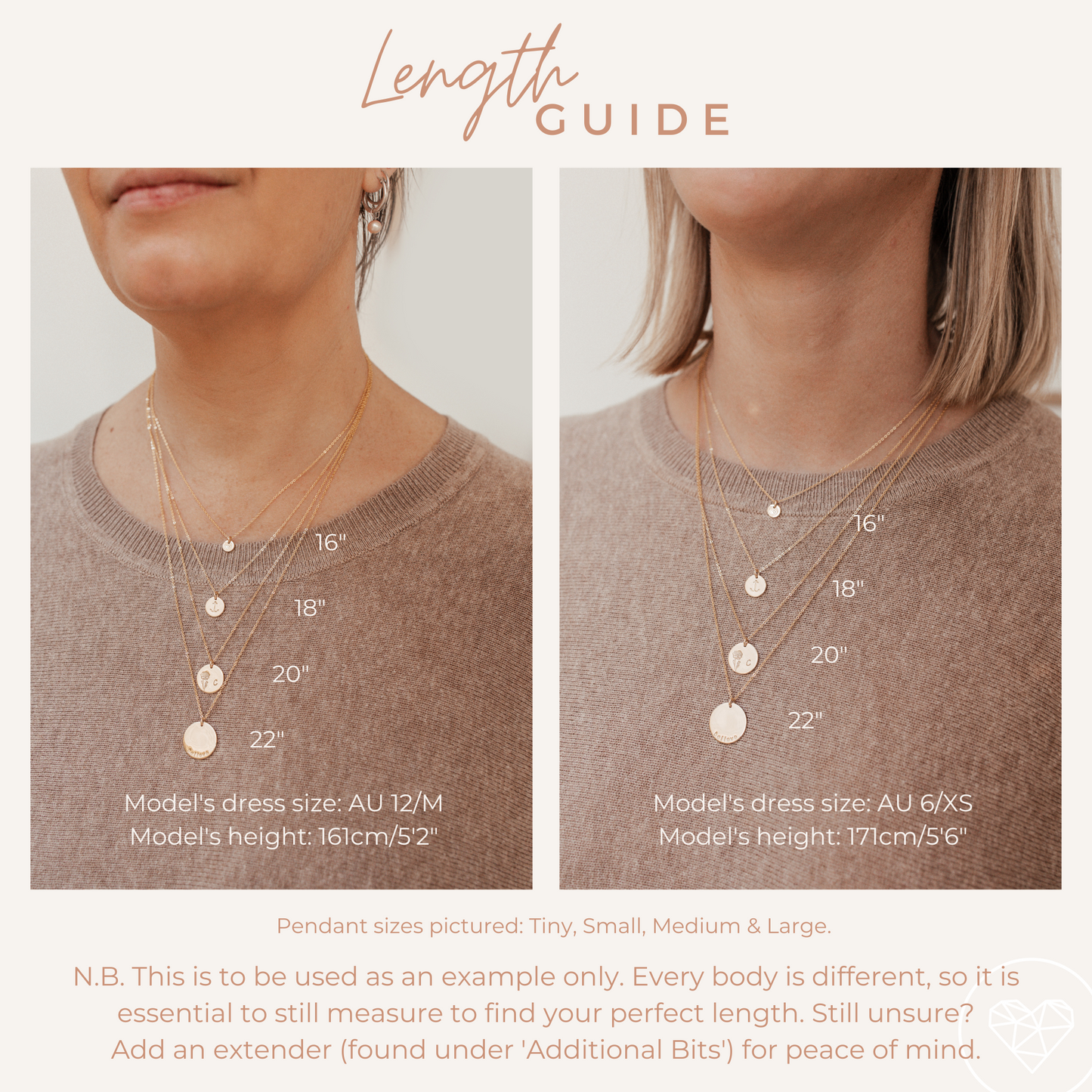 Large & Small Stacking Pendant Necklace