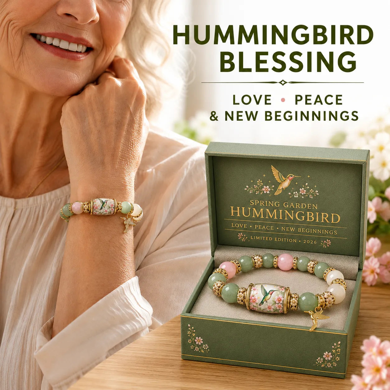 🌿 Love, Peace & Spring Blessings 💖 | 2026 Limited Edition Bracelet - With Gift Box - 10 In Stock