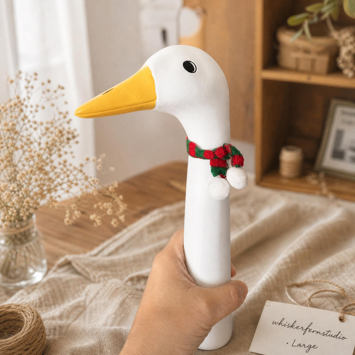 🦢Hand-Painted Resin Peeking Goose Garden Stakes