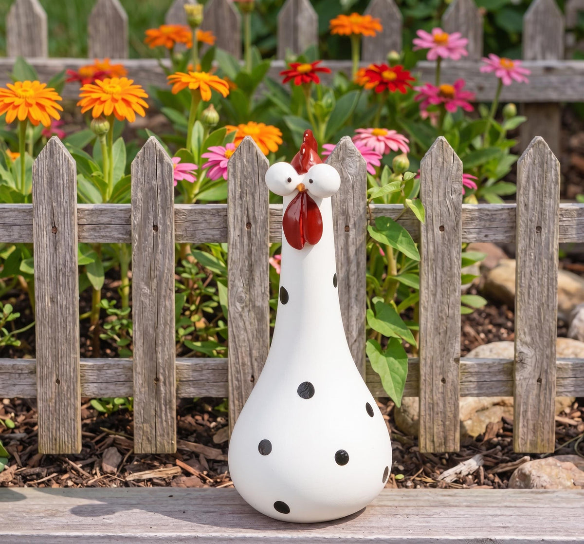 🐔Handcrafted Colorful Polka Dot Chickens