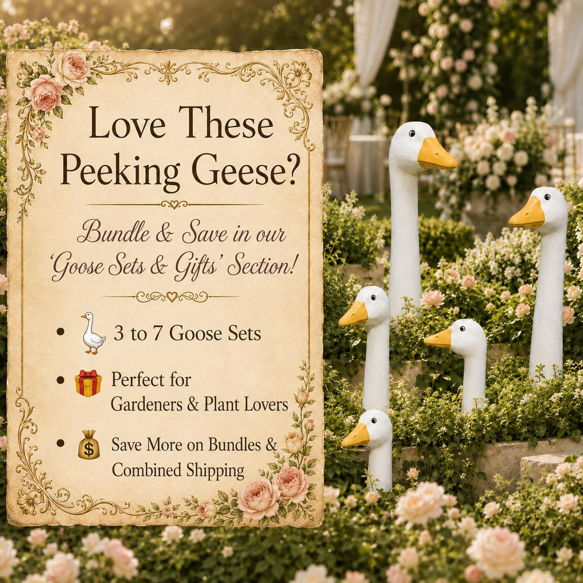 🦢Hand-Painted Resin Peeking Goose Garden Stakes