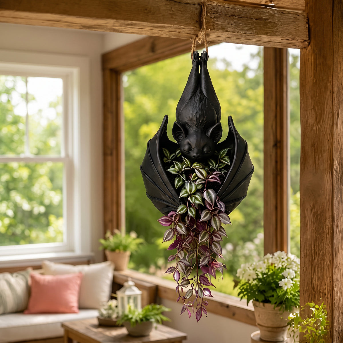 🦇 Halloween Bat Hanging Planter | Gothic Plant Decor