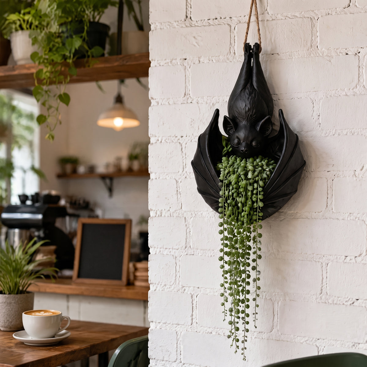 🦇 Halloween Bat Hanging Planter | Gothic Plant Decor