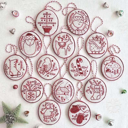 🎄 12 Days of Christmas Embroidery Ornament Kit