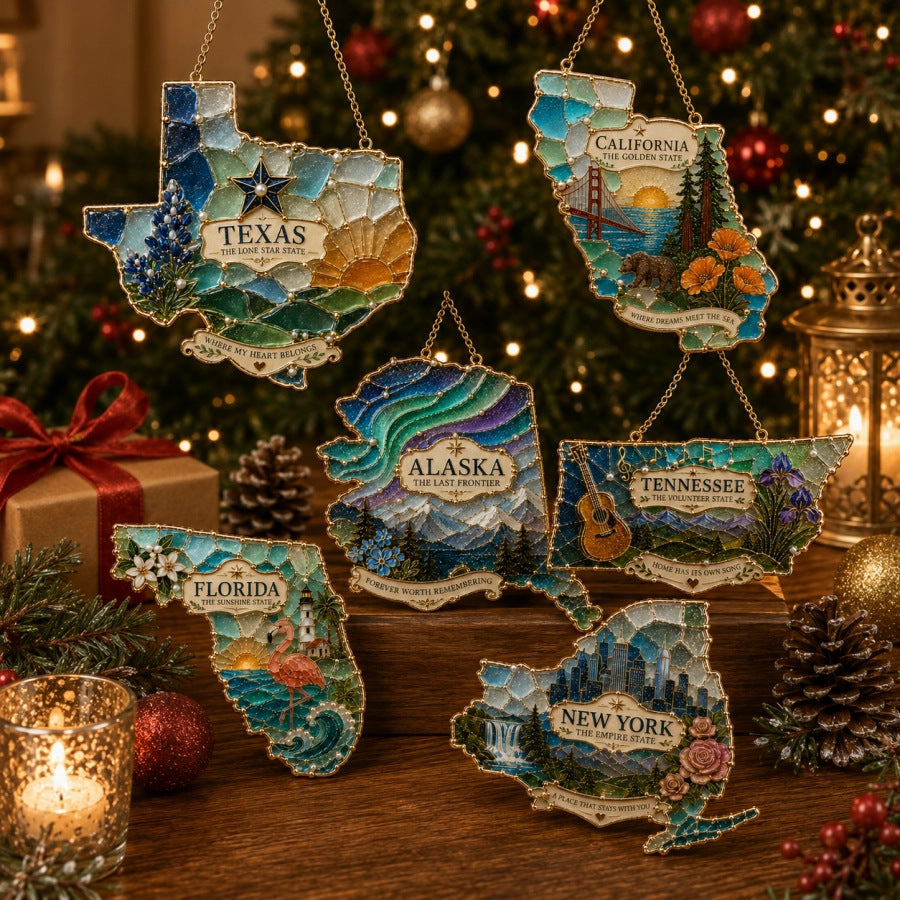 American State Heritage Christmas Hanging Ornament