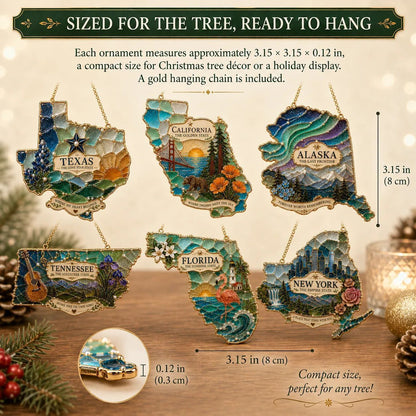 American State Heritage Christmas Hanging Ornament