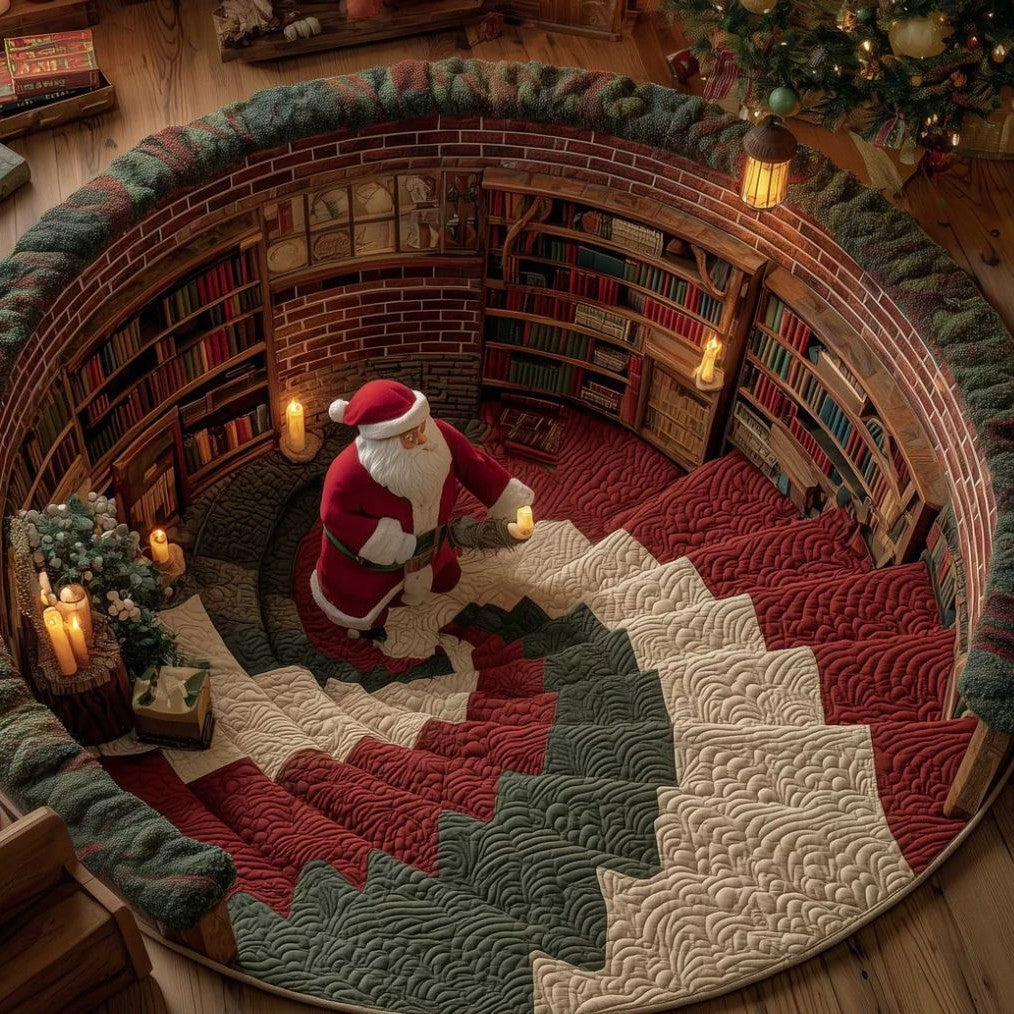 Christmas Santa 3D Optical Illusion Rug