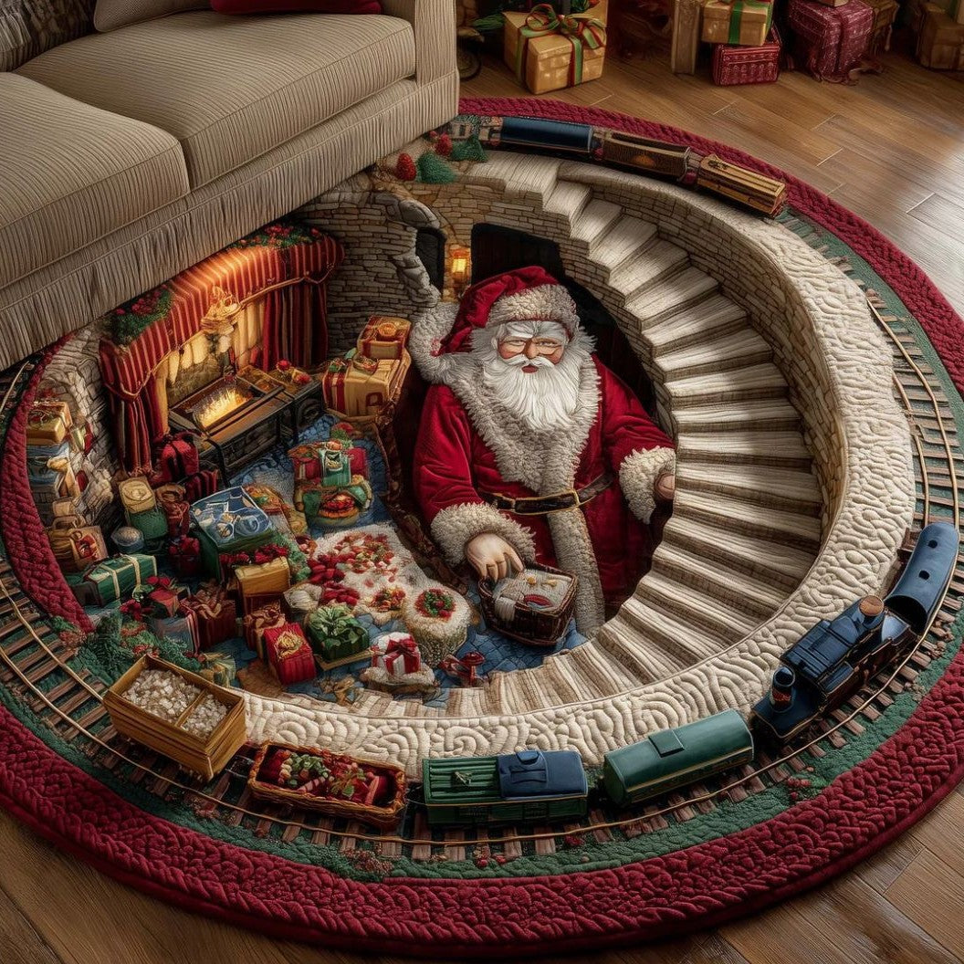 Christmas Santa 3D Optical Illusion Rug