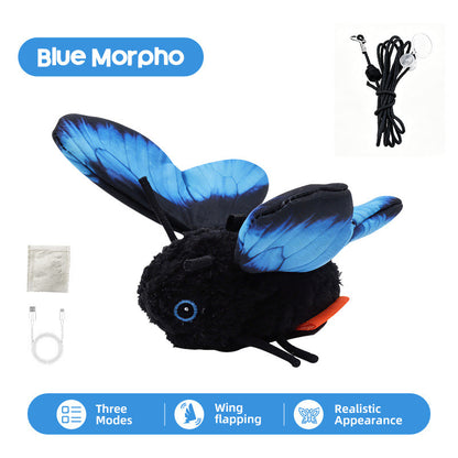 Interactive Electric Butterfly & Bluebird Cat Toy - 3 Flying Modes USB Rechargeable Teaser