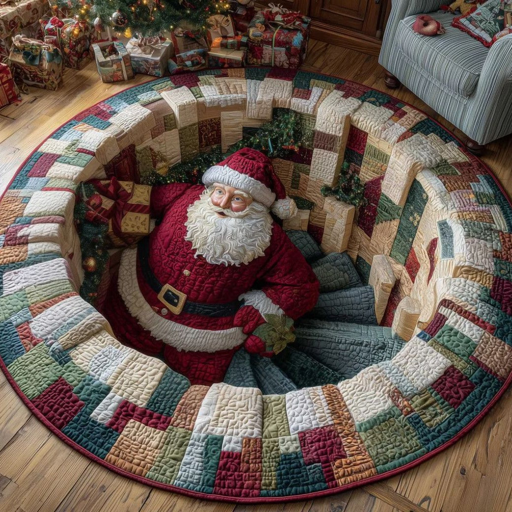 Christmas Santa 3D Optical Illusion Rug