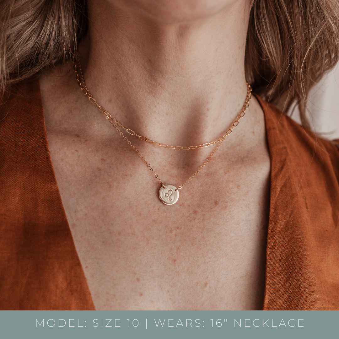 Star Sign Necklace • Medium Double Hole Pendant Necklace