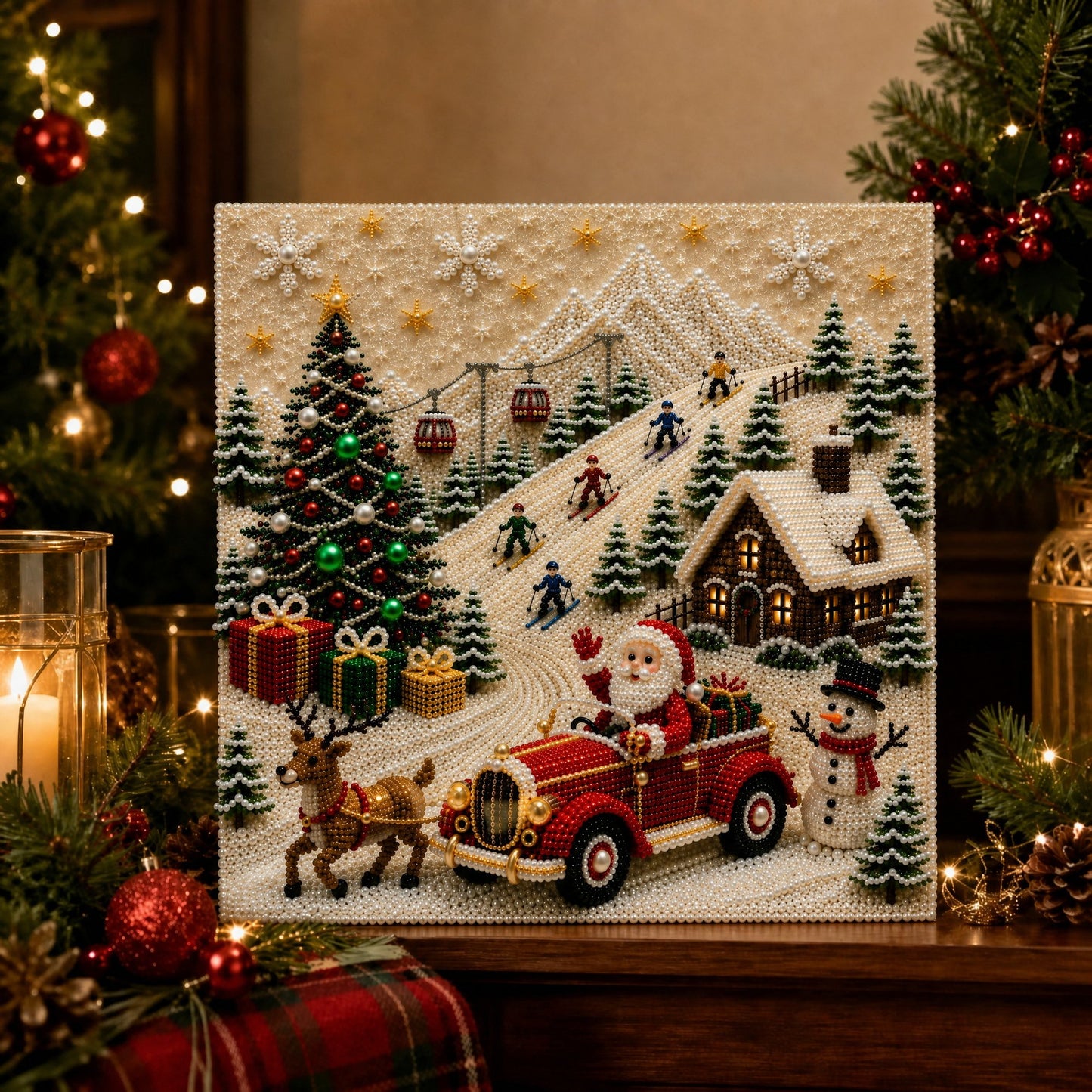 🎄 DIY Christmas Pearl Diamond Painting Art Kit With Frame (📦Buy 2 Free Shipping)