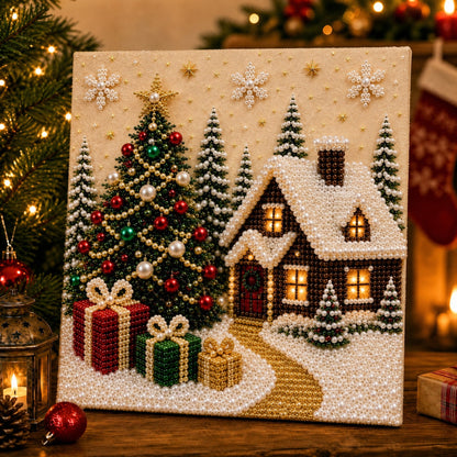 🎄 DIY Christmas Pearl Diamond Painting Art Kit With Frame (📦Buy 2 Free Shipping)