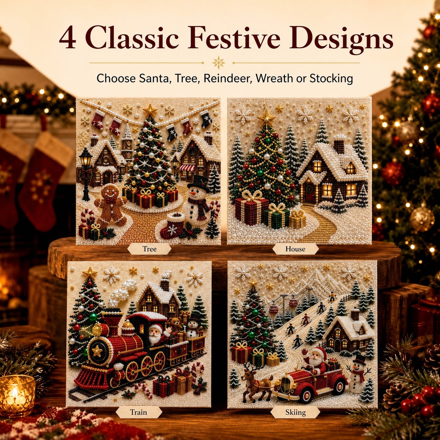 🎄 DIY Christmas Pearl Diamond Painting Art Kit With Frame (📦Buy 2 Free Shipping)