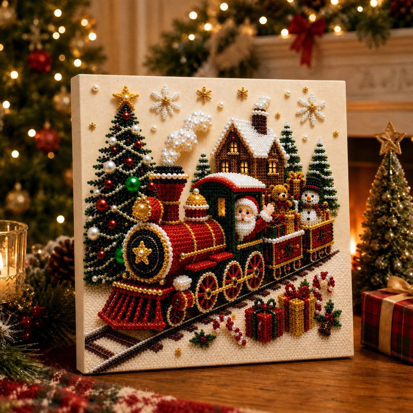 🎄 DIY Christmas Pearl Diamond Painting Art Kit With Frame (📦Buy 2 Free Shipping)