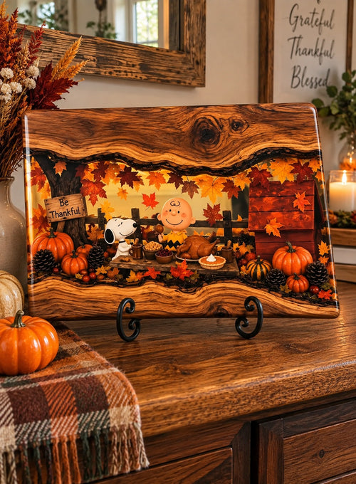🍂Handmade Harvest Ember Wood & Resin Board – Autumn Charcuterie & Thanksgiving Decor - 🔥Only 7 Left