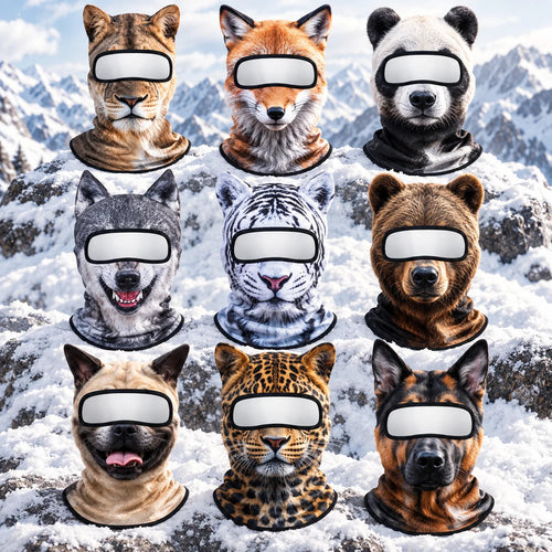 WildFace Animal Ski Mask – Funny Fleece Balaclava for Skiing & Snowboarding