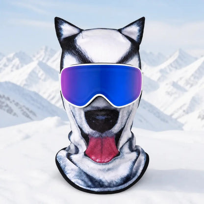 WildFace Animal Ski Mask – Funny Fleece Balaclava for Skiing & Snowboarding