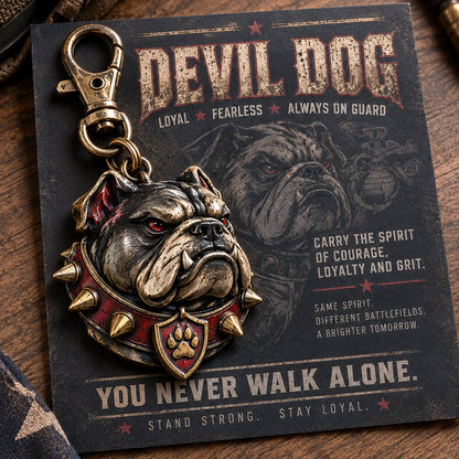 🐶 Devil Dog Guardian Metal Keepsake Keychain