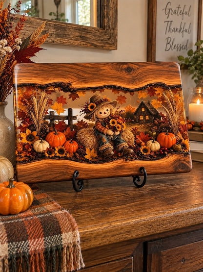 🍂Handmade Harvest Ember Wood & Resin Board – Autumn Charcuterie & Thanksgiving Decor - 🔥Only 7 Left