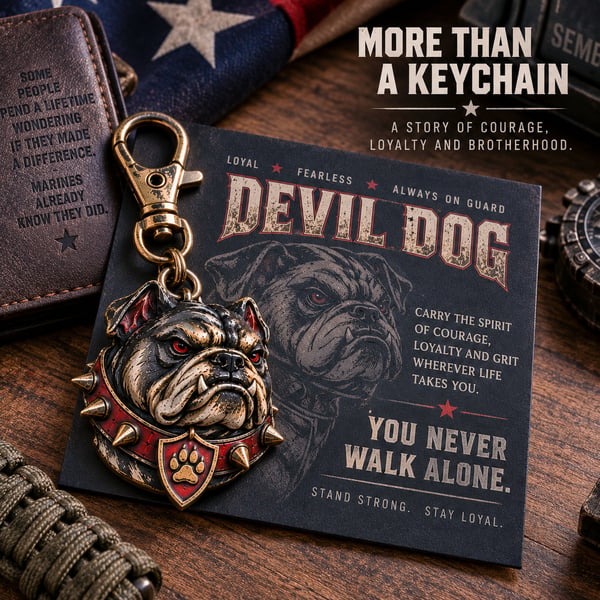 🐶 Devil Dog Guardian Metal Keepsake Keychain