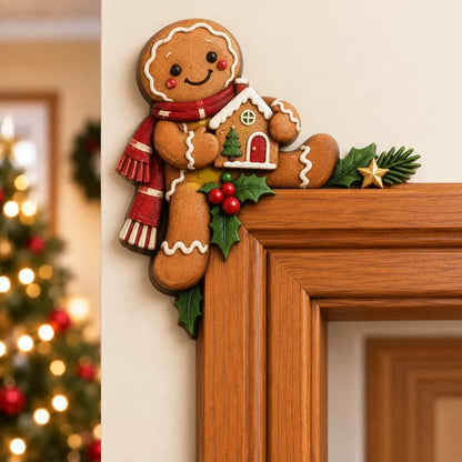 Christmas Peekaboo Door Frame Corner Decor – 3D Holiday Character Decoration