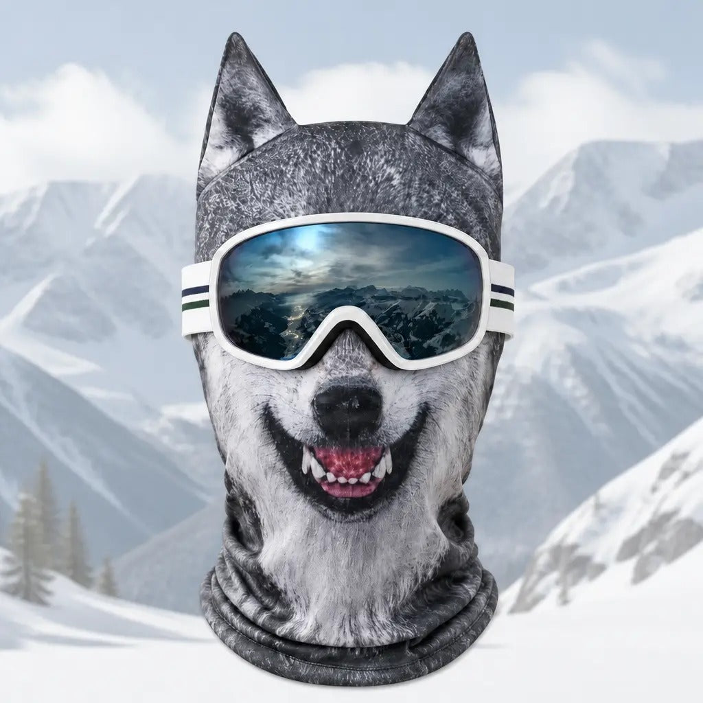WildFace Animal Ski Mask – Funny Fleece Balaclava for Skiing & Snowboarding